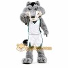 Gray Wolf Mascot Costume with Custom Logo Gray Wolf Mascot Costume with Custom Logo