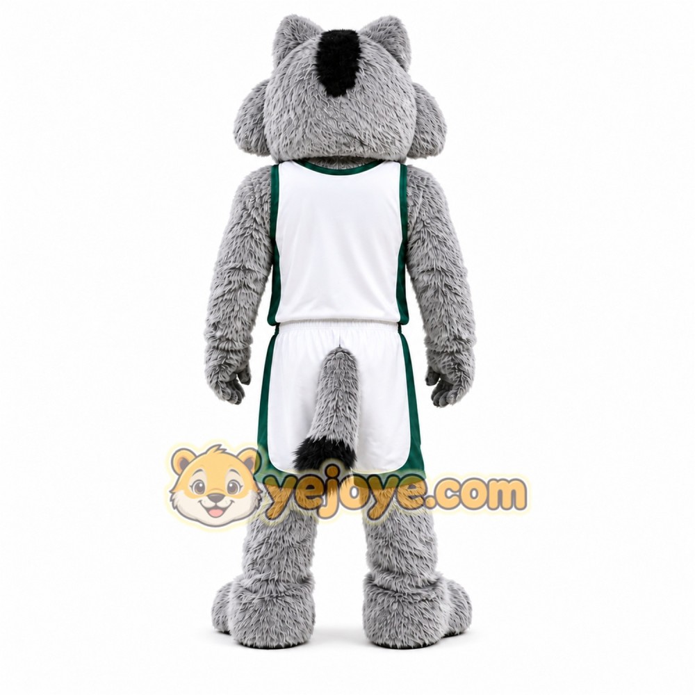 Gray Wolf Mascot Costume with Custom Logo Gray Wolf Mascot Costume with Custom Logo