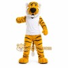Yellow Tiger Mascot Costume with Custom Logo