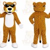 Yellow Leopard Mascot Costume with Custom Logo