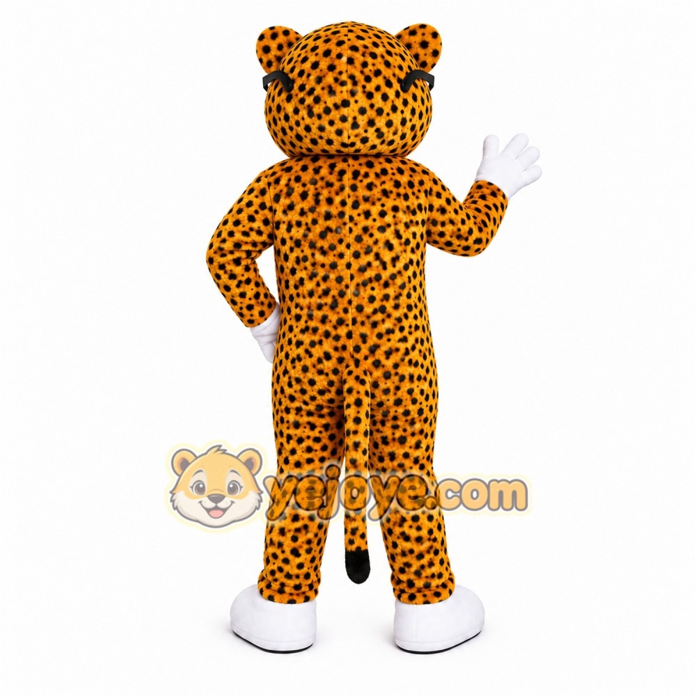 Yellow Leopard Mascot Costume with Custom Logo Yellow Leopard Mascot Costume with Custom Logo