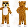 Yellow Leopard Mascot Costume with Custom Logo
