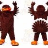 Brown Turkey Mascot Costume with Custom Logo