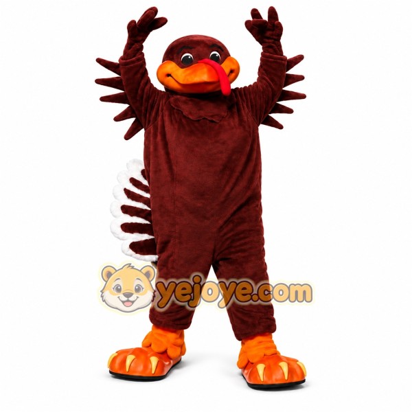 Brown Turkey Mascot Costume with Custom Logo Brown Turkey Mascot Costume with Custom Logo