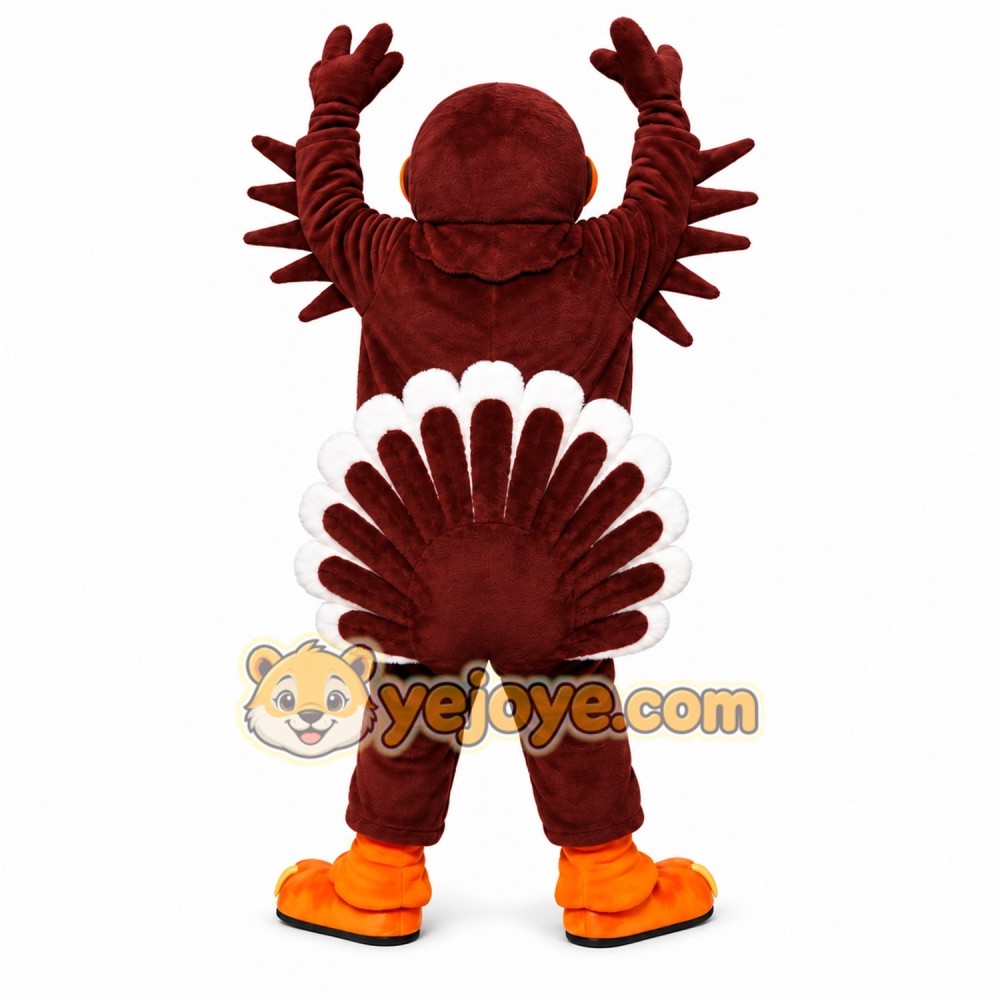 Brown Turkey Mascot Costume with Custom Logo Brown Turkey Mascot Costume with Custom Logo