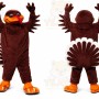 Brown Turkey Mascot Costume with Custom Logo
