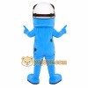 Blue Alien Mascot Costume with Custom Logo