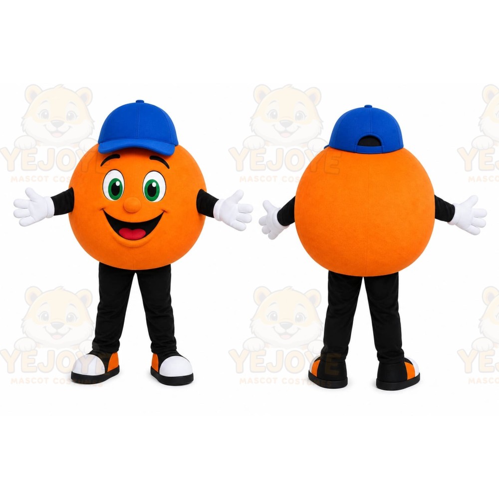 Orange Orange Mascot Costume with Custom Logo