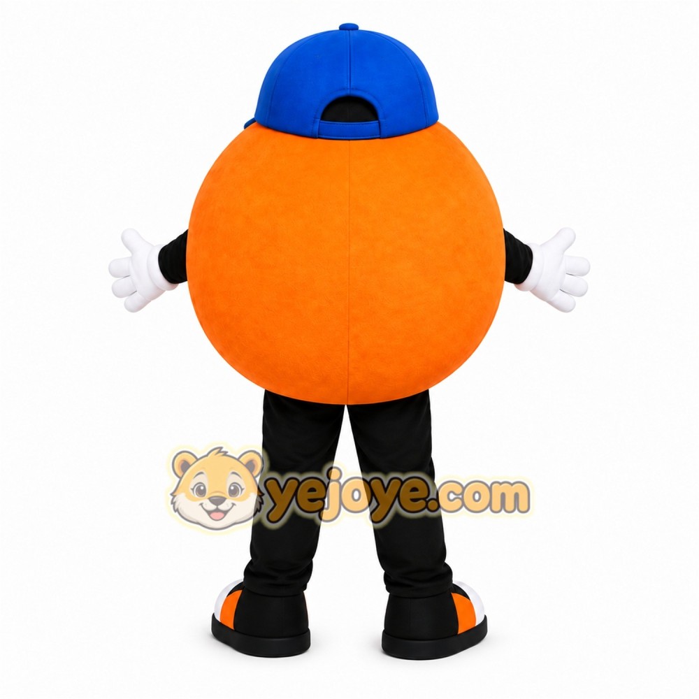 Orange Fruit Mascot Costume with Custom Logo Orange Fruit Mascot Costume with Custom Logo