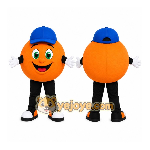 Orange Fruit Mascot Costume with Custom Logo