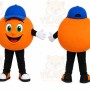 Orange Orange Mascot Costume with Custom Logo