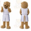 Brown Lion Mascot Costume with Custom Logo