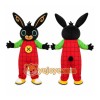 Black Rabbit Mascot Costume with Custom Logo Black Rabbit Mascot Costume with Custom Logo
