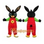 Black Rabbit Mascot Costume with Custom Logo