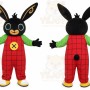 Black Rabbit Mascot Costume with Custom Logo