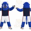 Blue Bull Mascot Costume with Custom Logo