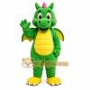 Green Dragon Mascot Costume with Custom Logo