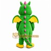 Green Dragon Mascot Costume with Custom Logo