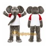 Gray Elephant Mascot Costume with Custom Logo Gray Elephant Mascot Costume with Custom Logo