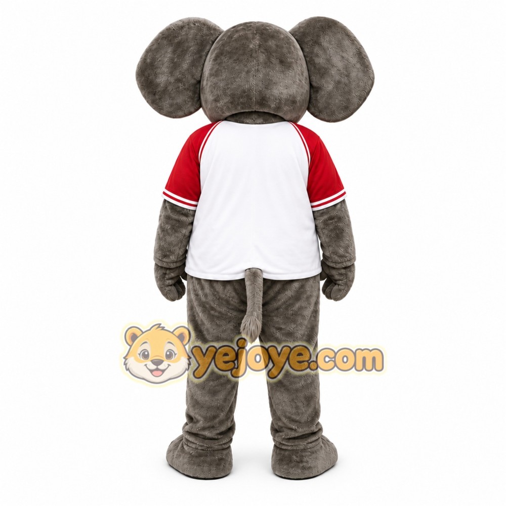 Gray Elephant Mascot Costume with Custom Logo Gray Elephant Mascot Costume with Custom Logo