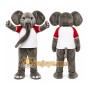 Gray Elephant Mascot Costume with Custom Logo