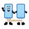 Blue Rectangle Mascot Costume with Custom Logo Blue Rectangle Mascot Costume with Custom Logo