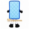 Blue Rectangle Mascot Costume with Custom Logo Blue Rectangle Mascot Costume with Custom Logo