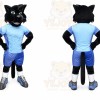 Black Cat Mascot Costume with Custom Logo