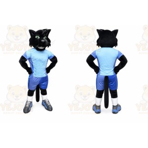 Black Cat Mascot Costume with Custom Logo