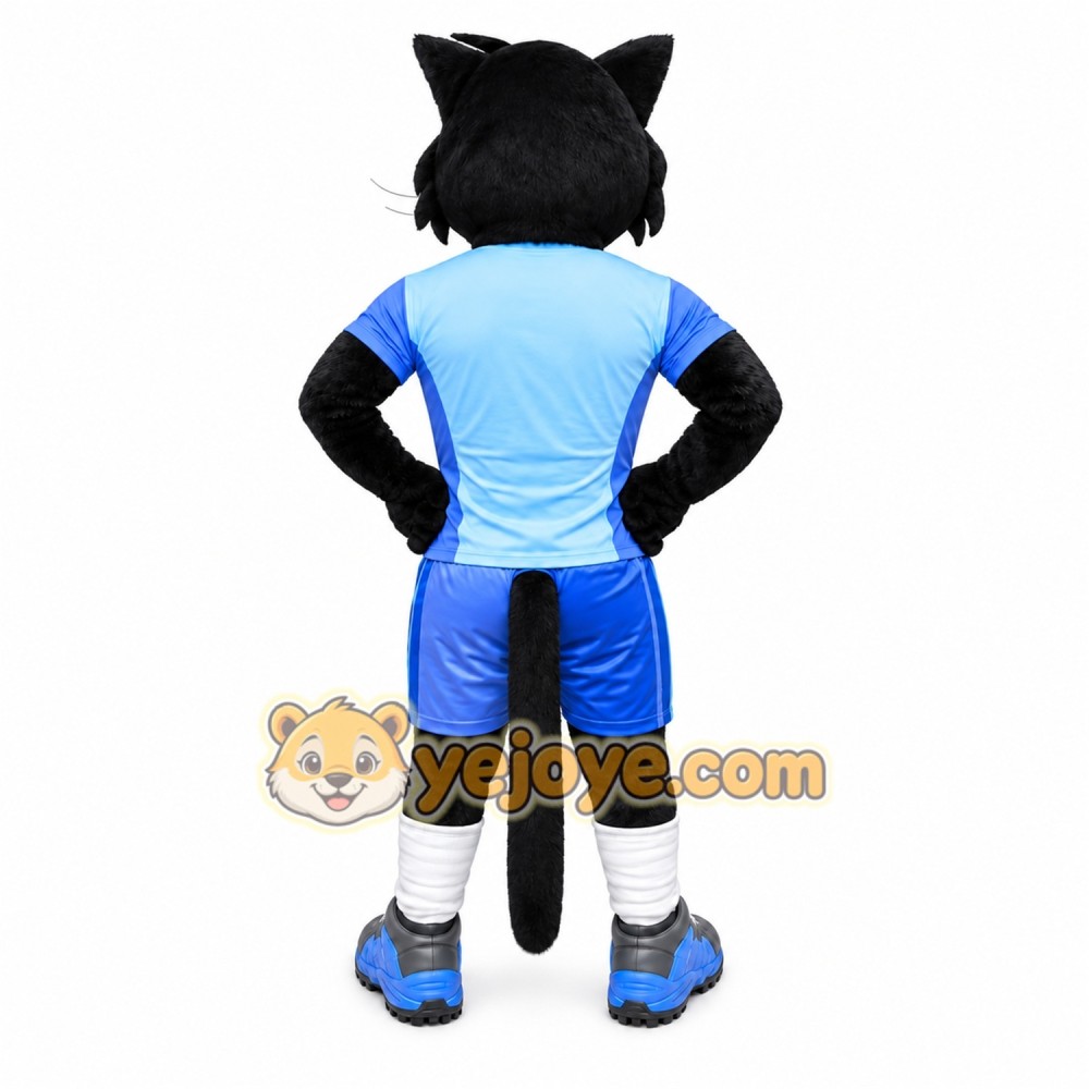 Black Cat Mascot Costume with Custom Logo Black Cat Mascot Costume with Custom Logo