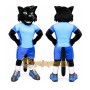 Black Cat Mascot Costume with Custom Logo