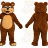 Brown Bear Mascot Costume with Custom Logo