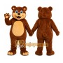 Brown Bear Mascot Costume with Custom Logo