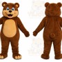 Brown Bear Mascot Costume with Custom Logo