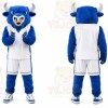 Blue Bull Mascot Costume with Custom Logo