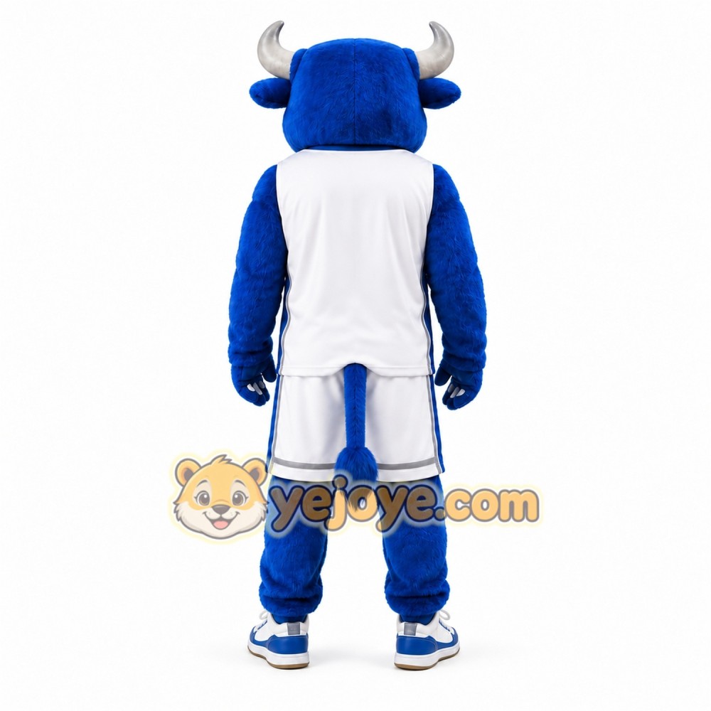 Blue Bull Mascot Costume with Custom Logo Blue Bull Mascot Costume with Custom Logo