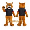 Brown Cougar Mascot Costume with Custom Logo