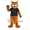 Brown Cougar Mascot Costume with Custom Logo