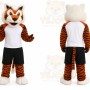 Orange Tiger Mascot Costume with Custom Logo