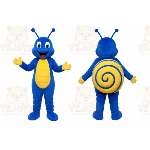 Blue Snail Mascot Costume with Custom Logo