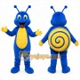 Blue Snail Mascot Costume with Custom Logo