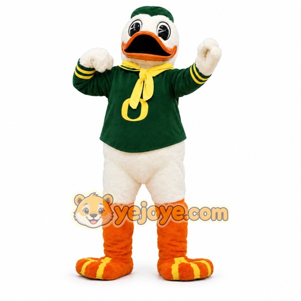 White Duck Mascot Costume with Custom Logo White Duck Mascot Costume with Custom Logo