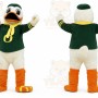 White Duck Mascot Costume with Custom Logo