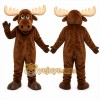 Brown Moose Mascot Costume with Custom Logo Brown Moose Mascot Costume with Custom Logo