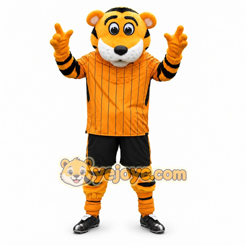 Orange Tiger Mascot Costume with Custom Logo Orange Tiger Mascot Costume with Custom Logo