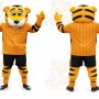 Orange Tiger Mascot Costume with Custom Logo
