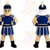 Blue Roman Warrior Mascot Costume with Custom Logo