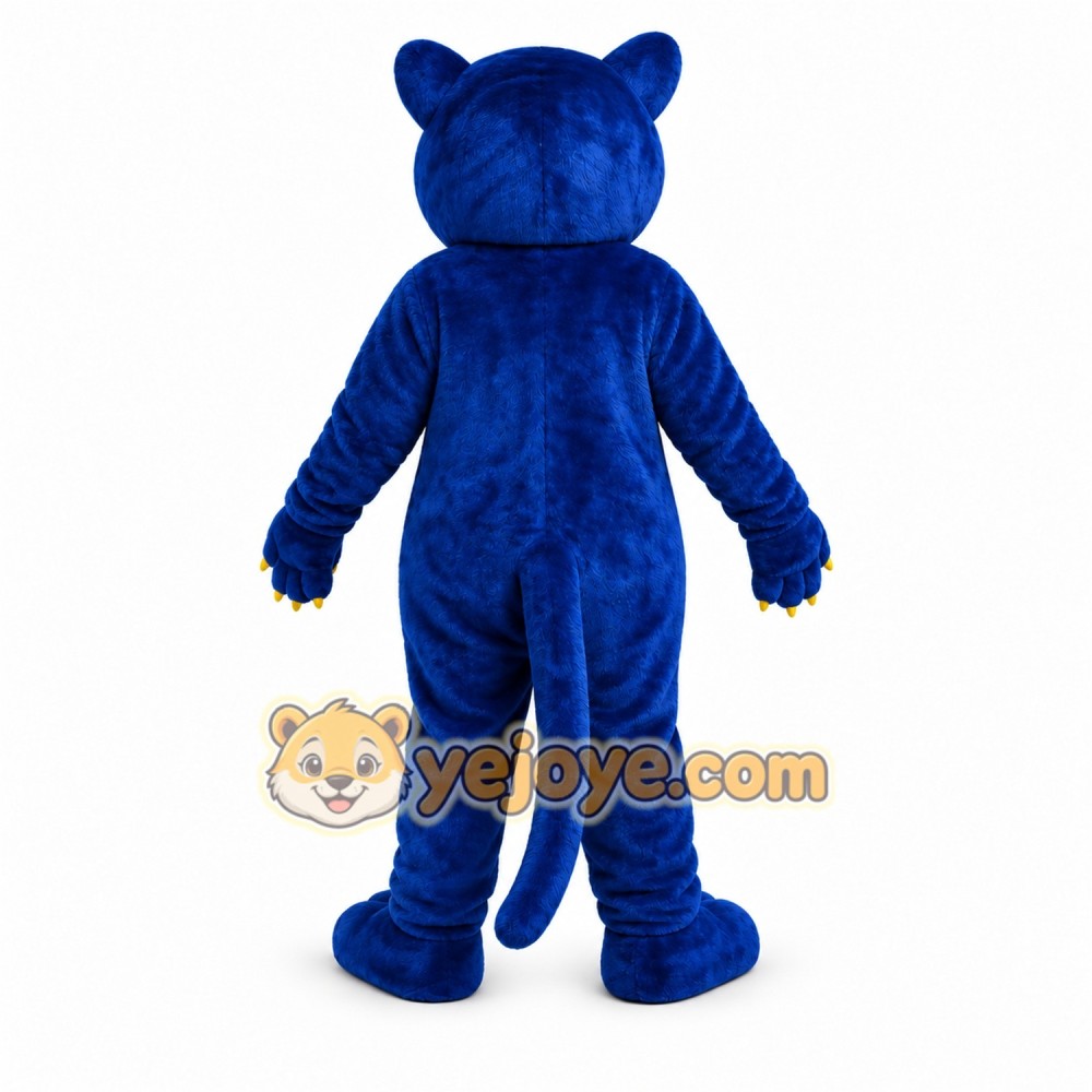 Blue Cougar Mascot Costume with Custom Logo Blue Cougar Mascot Costume with Custom Logo