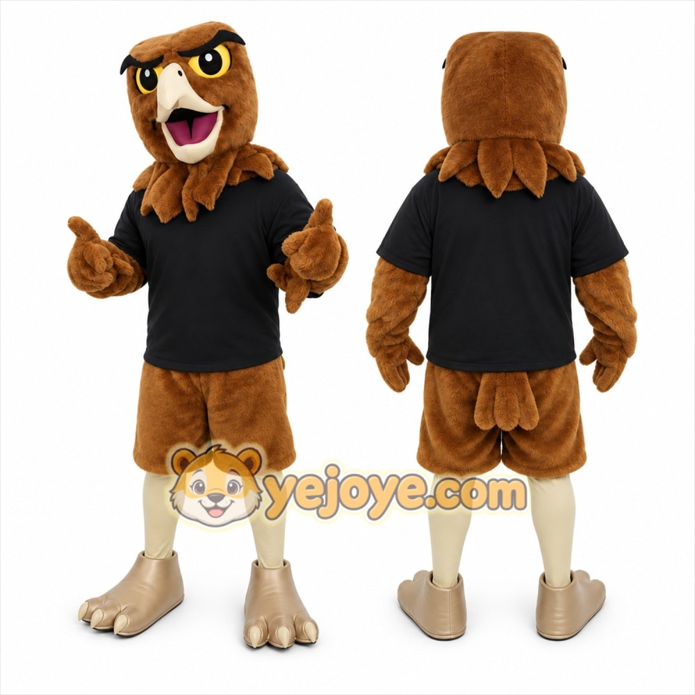 Brown Eagle Mascot Costume with Custom Logo Brown Eagle Mascot Costume with Custom Logo