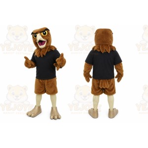 Brown Eagle Mascot Costume with Custom Logo